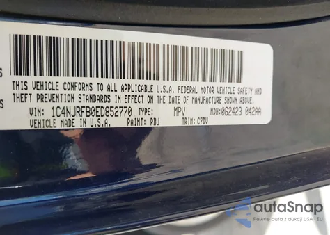 2014 Jeep Patriot Latitude из США, поврежденный, VIN 1C4NJRFB0ED852770